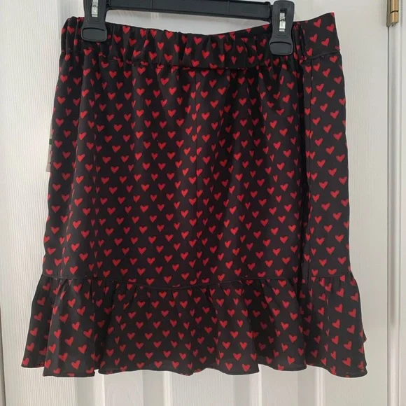 ♥️NWT Maison Jules Heart Printed Cross-Ruffled Skirt from Macys size large - Picture 5 of 9